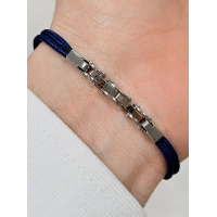 Lacivert Çelik ve Deri Erkek Bileklik FRJ10177A-L 2 Yıl Garantili Hediye Paketli