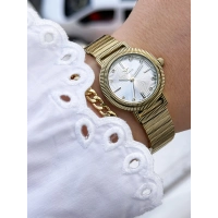 Ferro Sarı Çelik Kordon Kadın Kol Saati FL40149A-B 3ATM Su Geçirmez 2 Yıl Garantili HediyePaketli