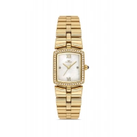 Sarı Çelik Kordon Kadın Kol Saati FL88744A-B 3ATM Su Geçirmez 2 Yıl Garantili Hediye Paketli