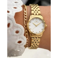 Ferro Sarı Çelik Kordon Kadın Kol Saati FL21770A-B 3ATM Su Geçirmez 2 Yıl Garantili HediyePaketli