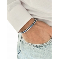 Gümüş ve Lacivert Çelik Erkek Bileklik FRJ10166A-L 2 Yıl Garantili Hediye Paketli