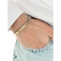 Gümüş ve Sarı Çelik Erkek Bileklik FRJ10123A-D 2 Yıl Garantili Hediye Paketli