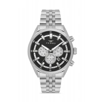 Ferro Gümüş Çelik Kordon Erkek Kol Saati FM43027A-A2 Tüm Fonksiyonlar Aktif 3ATM Su Geçirmez