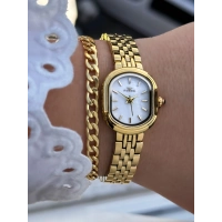 Ferro Sarı Çelik Kordon Kadın Kol Saati FL43030A-B 3ATM Su Geçirmez 2 Yıl Garantili HediyePaketli