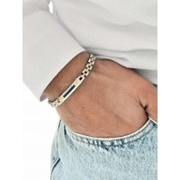 Gümüş ve Sarı Çelik Erkek Bileklik FRJ10143A-D 2 Yıl Garantili Hediye Paketli