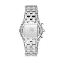 Ferro Gümüş Çelik Kordon Erkek Kol Saati FM11378AWT-A6 Fonksiyonları Aktif 3ATM Su Geçirmez