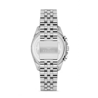 Ferro Gümüş Çelik Kordon Erkek Kol Saati FM11391A-A2 Fonksiyonları Aktif 3ATM Su Geçirmez