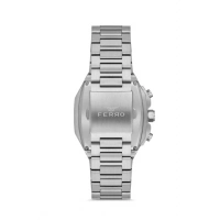 Ferro Gümüş Çelik Kordon Erkek Kol Saati FM11485A-A2 Fonksiyonları Aktif 3ATM Su Geçirmez