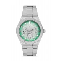 Ferro Gümüş Çelik Kordon Erkek Kol Saati FM11537AWT-A6 Fonksiyonları Aktif 3ATM Su Geçirmez