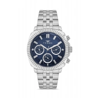 Ferro Gümüş Çelik Kordon Erkek Kol Saati FM11627AWT-A3 Fonksiyonları Aktif 3 ATM Su Geçirmez