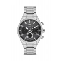 Ferro Gümüş Çelik Kordon Erkek Kol Saati FM11758A-A2 Tüm Fonksiyonları Aktif 3 ATM Su Geçirmez