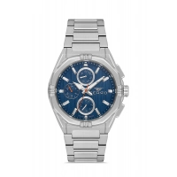 Ferro Gümüş Çelik Kordon Erkek Kol Saati FM40137A-A3 Tüm Fonksiyonlar Aktif 3 ATM Su Geçirmez