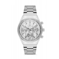 Ferro Gümüş Çelik Kordon Erkek Kol Saati FM43011A-A Tüm Fonksiyonlar Aktif 3 ATM Su Geçirmez