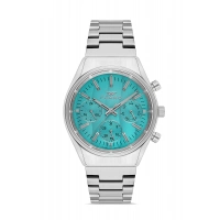 Ferro Gümüş Çelik Kordon Erkek Kol Saati FM43011A-A15 Tüm Fonksiyonlar Aktif 3 ATM Su Geçirmez