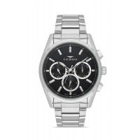 Ferro Gümüş Çelik Kordon Erkek Kol Saati FM43031A-A2 Tüm Fonksiyonlar Aktif 3ATM Su Geçirmez