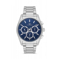 Ferro Gümüş Çelik Kordon Erkek Kol Saati FM43031A-A3 Tüm Fonksiyonlar Aktif 3ATM Su Geçirmez