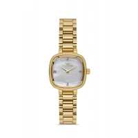 Ferro Sarı Çelik Kordon Kadın Kol Saati FL43028A-B 3ATM Su Geçirmez 2 Yıl Garantili HediyePaketli