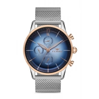 Ferro Gümüş Hasır Kordon Erkek Kol Saati FM11039C-E3 Fonksiyonları Aktif 3ATM SuGeçirmez HediyePaket