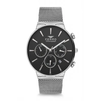 Ferro Gümüş Hasır Kordon Erkek Kol Saati FM1697C-A2 Tüm Fonksiyonları Aktif 3 ATM Su Geçirmez