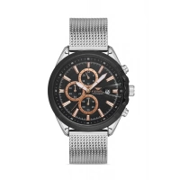 Ferro Gümüş Hasır Kordon Erkek Kol Saati FM31306C-J2 Tüm Fonksiyonları Aktif 3 ATM Su Geçirmez