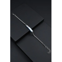 Ferro Gümüş ve Lacivert Çelik Erkek Takı FRJ10043-L