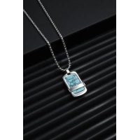 Ferro Gümüş ve Mavi Çelik Erkek Takı FRJ10051-A15