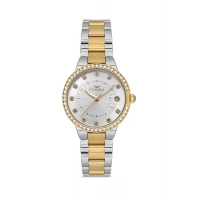 Ferro Gümüş ve Sarı Çelik Kordon Kadın Kol Saati FL21349A-D 3ATM Su Geçirmez 2 Yıl Garantili