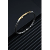 Ferro Gümüş ve Sarı Çelik Erkek Takı FRJ10045-D