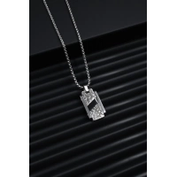 Ferro Gümüş ve Siyah Çelik Erkek Takı FRJ10048-J