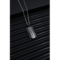 Ferro Gümüş ve Siyah Çelik Erkek Takı FRJ10049-J