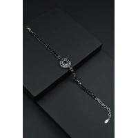 Ferro Gümüş ve Siyah Çelik Erkek Takı FRJ10050-J