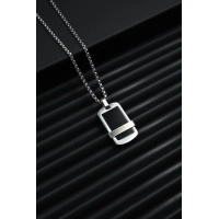 Ferro Gümüş ve Siyah Çelik Erkek Takı FRJ10051-A2