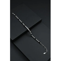 Ferro Gümüş ve Siyah Çelik Erkek Takı FRJ10056-J