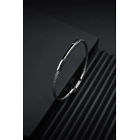 Ferro Gümüş ve Siyah Çelik Erkek Takı FRJ10057-J