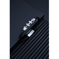 Ferro Gümüş ve Siyah Çelik Erkek Takı FRJ10059-J