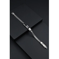 Ferro Gümüş ve Siyah Çelik Erkek Takı FRJ10062-J