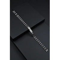 Ferro Gümüş ve Siyah Çelik Erkek Takı FRJ10070-J