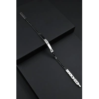 Ferro Gümüş ve Siyah Çelik Erkek Takı FRJ10078-J