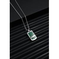 Ferro Gümüş ve Yesil Çelik Erkek Takı FRJ10051-A6