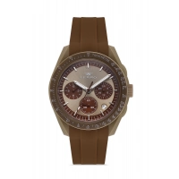 Ferro Kahverengi Silikon Kordon Kol Saati FM11401D-F6 Fonksiyonları Aktif 3ATM Su Geçirmez