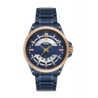 Ferro Navy Blue Steel Strap Mens Wristwatch F11201A-T