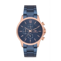 Ferro Dark Blue Steel Strap Mens Wristwatch FM11051A-T