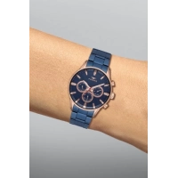 Ferro Lacivert Çelik Kordon Erkek Kol Saati FM11180A-T Fonksiyonları Aktif 3ATM SuGeçirmez