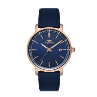 Ferro Navy Blue Leather Band Mens Wristwatch F11148B-T