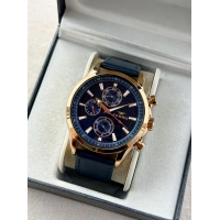 Ferro Navy Blue Leather Band Mens Wristwatch FM11105B-T