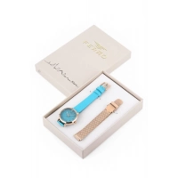 Ferro Turquoise Leather Band Womens Wristwatch F21195B-T3