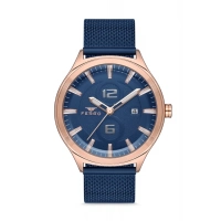 Ferro Lacivert Hasır Kordon Erkek Kol Saati F11090C-T 3ATM Su Geçirmez 2Yıl Garantili  HediyePaketli