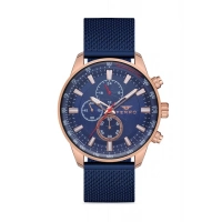 Ferro Lacivert Hasır Kordon Erkek Kol Saati FM1856C-T Tüm Fonksiyonları Aktif 3 ATM Su Geçirmez