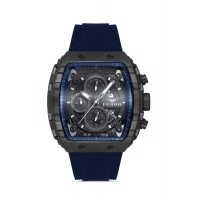 Ferro Lacivert Silikon kordon Erkek Kol Saati FM11001D-D Fonksiyonları Aktif 3ATM Su Geçirmez