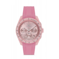 Ferro Pembe Silikon Kordon Kol Saati FM11401D-ZO Fonksiyonları Aktif 3ATM Su Geçirmez HediyePaket